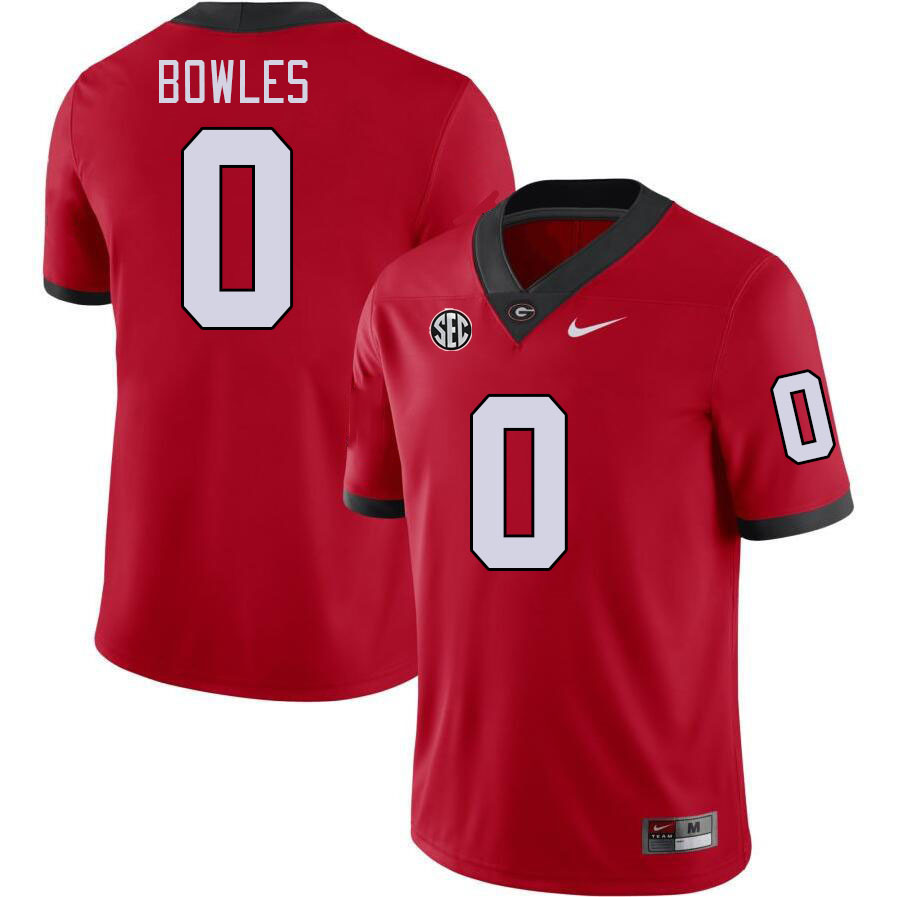Georgia Bulldogs #0 Troy Bowles College Football Jerseys Stitched Sale-Red